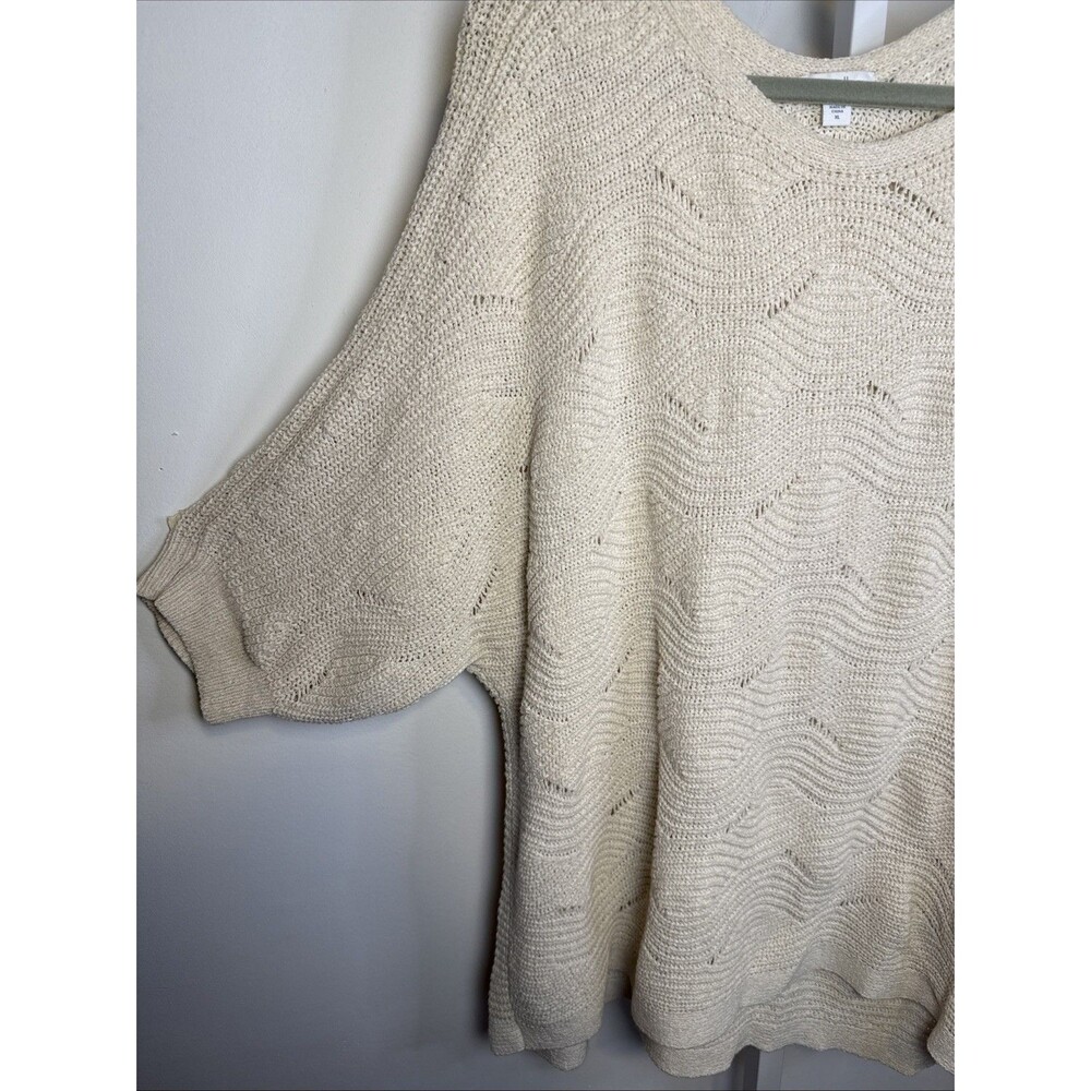 J Jill Size XL Pullover LAGENLOOK Cream Cotton Blend Sweater Oversized - Picture 3 of 7
